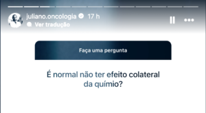 Card do artigo: e normal nao ter efeito colateral na quimio
